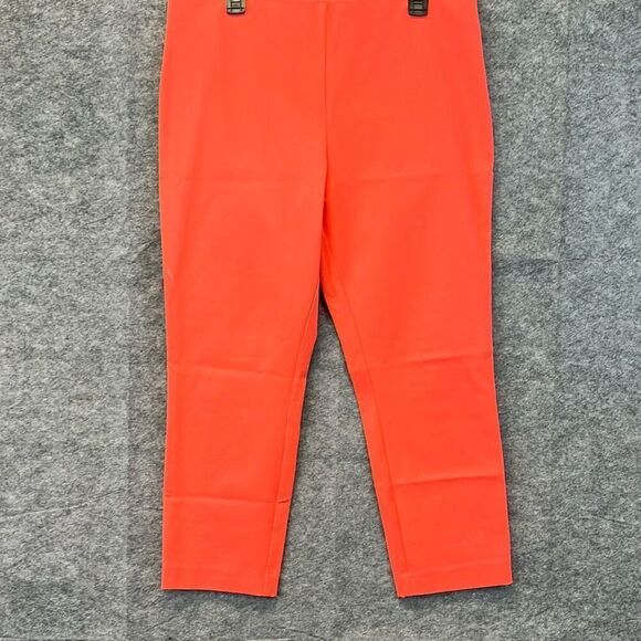 NWT LAUREN RALPH LAUREN Women’s Ankle Pants 14 Side Zip Stretch Slim Fit Coral - Picture 1 of 15